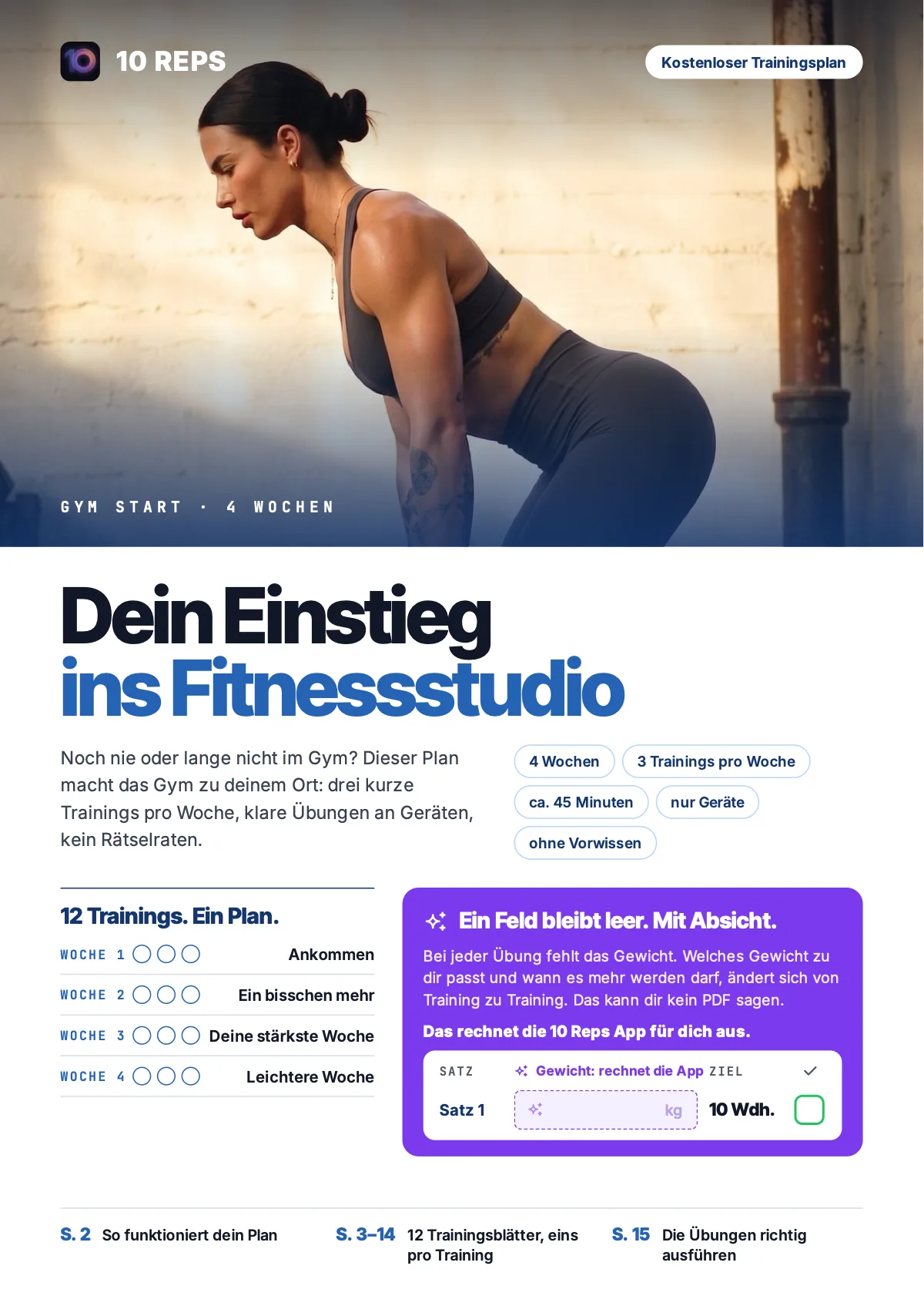 Cover des Trainingsplans „Gym Start“ von 10 Reps